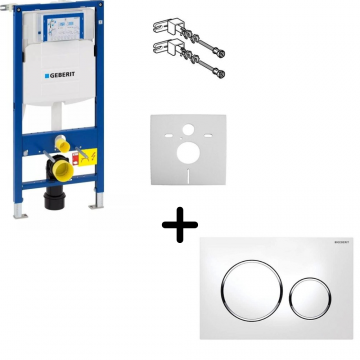 Set Geberit rezervor Wc incastrat cu set fixare si set antifonare, plus clapeta alba Sigma