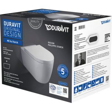 Set vas WC suspendat Duravit ME by Starck Rimless 57x37cm cu capac inchidere lenta