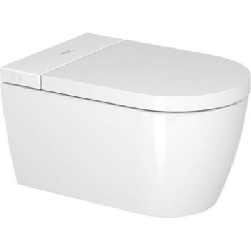 Set vas WC suspendat Duravit Starck f Lite compact 58cm si capac SensoWash cu functie de bideu