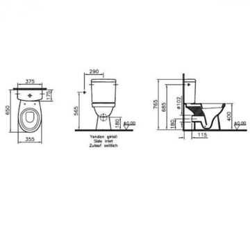 Rezervor WC cu alimentare pe lateral 4221L003-0113