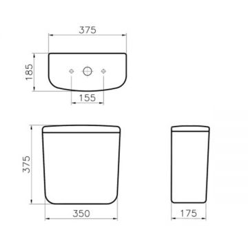 Rezervor WC cu alimentare pe lateral 6656L003-0112