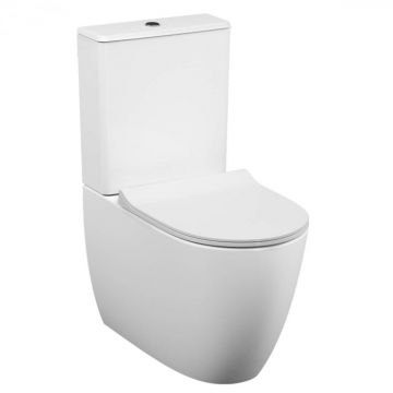 Vas WC rimless compact lipit de perete, 65cm, cu iesire universala, concealed water connection, alb 5987B003-0585