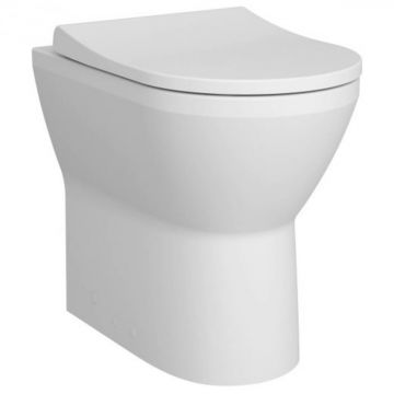 Vas WC rimless stativ lipit de perete 54cm, inalt, cu iesire universala, alb mat 7099B001-0075