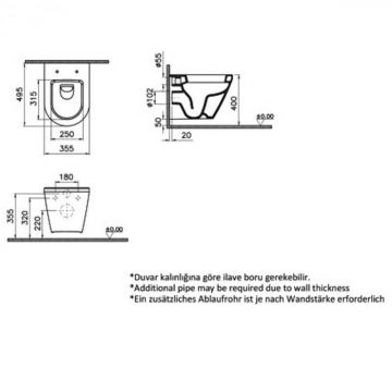 Vas WC suspendat 48cm, compact 7130B003-0075