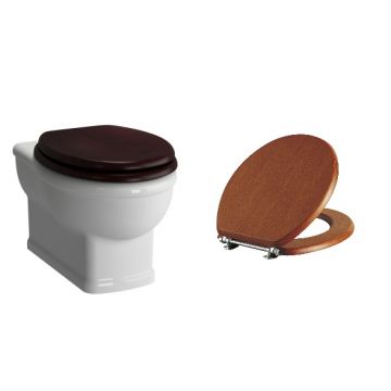 Set vas WC Vitra Aria cu capac inchidere simpla lemn