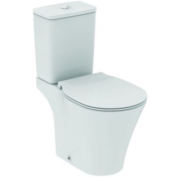 Set vas wc stativ Ideal Standard Connect Air Aquablade, cu rezervor ceramic si capac subtire soft-close - Culoare Alb